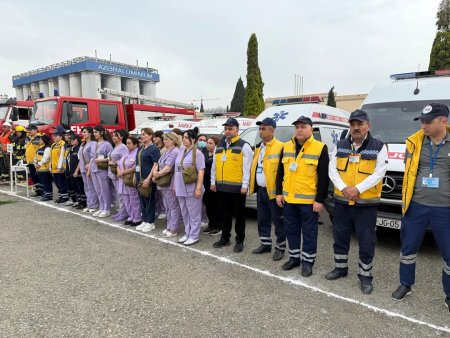 Gəncədə Mülki Müdafiə Qüvvələri ilə Təlim-Məşq Toplantısı Keçirilib