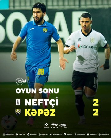 “Neftçi” və “Kəpəz” xalları bölüşdü – Gəncə təmsilçisinin mövsümdəki vəziyyəti