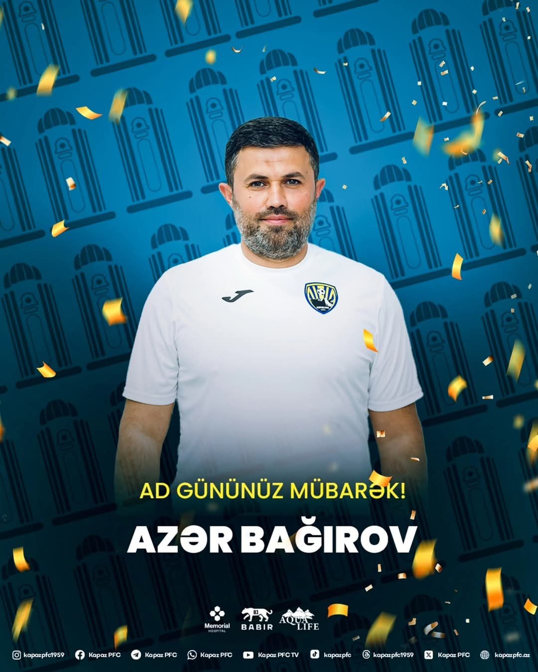 Kəpəz FK Baş Məşqçisi Azər Bağırova Doğum Günü Münasibətilə Təbriklərimiz